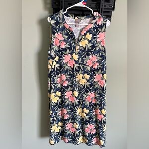 Chicos XL Dress 3 Floral Sleeveless Shift Dress Rhinestone Button V Neck Stretch